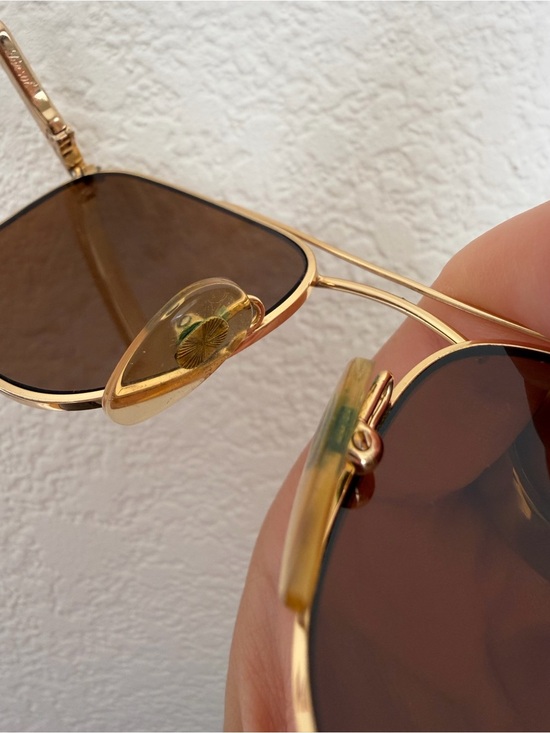 Persol PM43 Gold Navigator Aviator Sunglasses Brown Lenses Meflecto Italy 54-18 main image 8